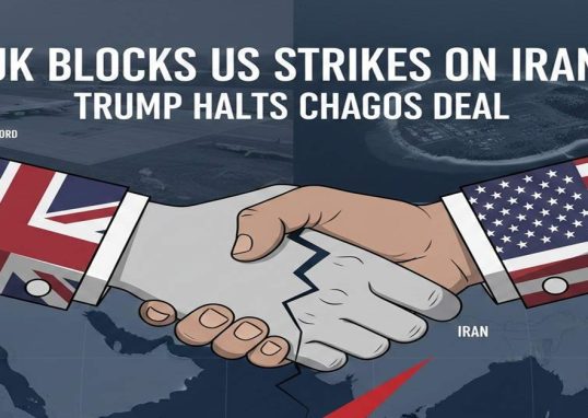 The United Kingdom has refused to authorize the use of its Royal Air Force bases — including Diego Garcia in the Indian Ocean and RAF Fairford — for potential U.S. strikes against Iran, citing concerns related to international law.