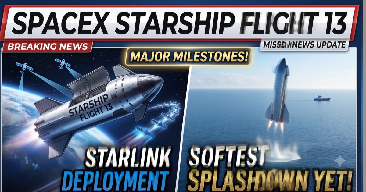SpaceX Starship Flight 13 lifting off from Pad 2 at Starbase in South Texas, with all 33 Raptor engines igniting.