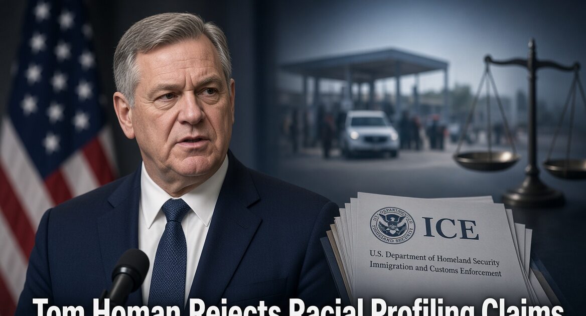 Border Czar Tom Homan speaking on immigration enforcement during Fox News interview rejecting racial profiling accusations