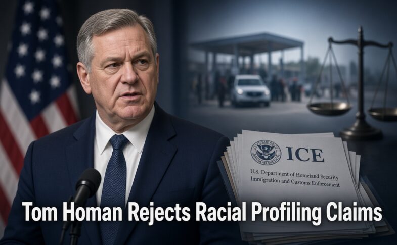 Border Czar Tom Homan speaking on immigration enforcement during Fox News interview rejecting racial profiling accusations