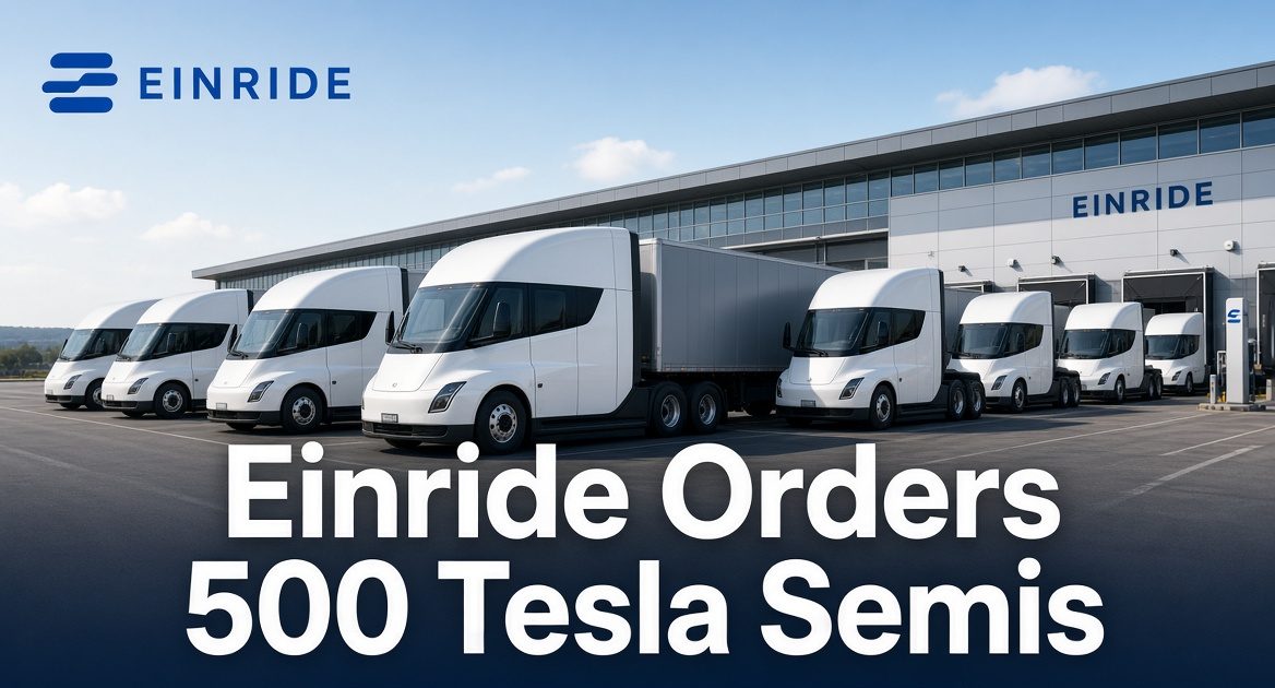 Tesla Semi electric trucks lined up for Einride’s 500-vehicle North American deployment