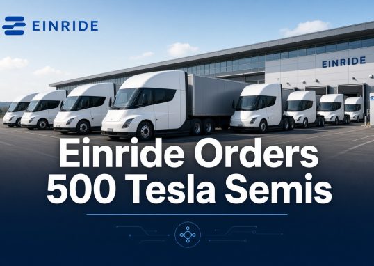 Tesla Semi electric trucks lined up for Einride’s 500-vehicle North American deployment