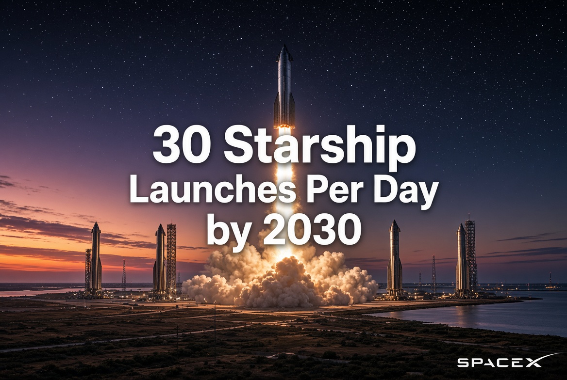 Elon Musk 30 Daily Starship Launches Goal 2030